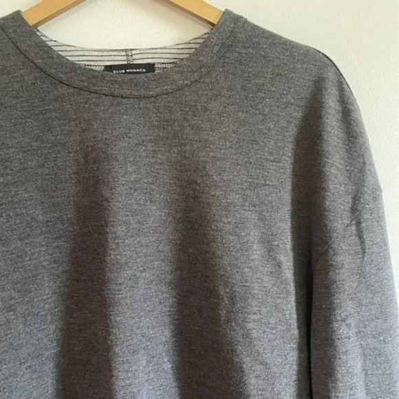 Club Monaco Double Faced Gray Pullover Sweatshirt - Picture 6 of 11